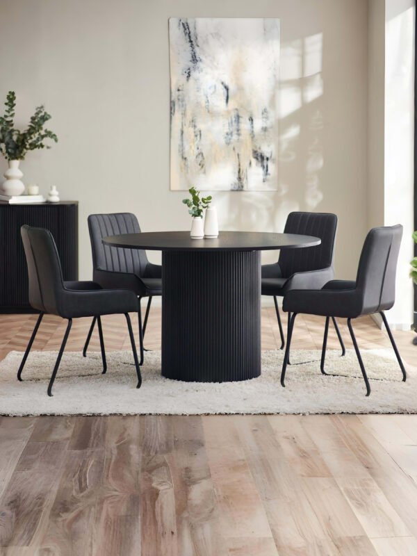 Louis Fluted Round 4 Seater Dining Table - Image 9