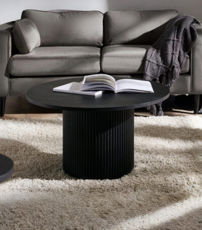 Louis Fluted Round Coffee Table – Black