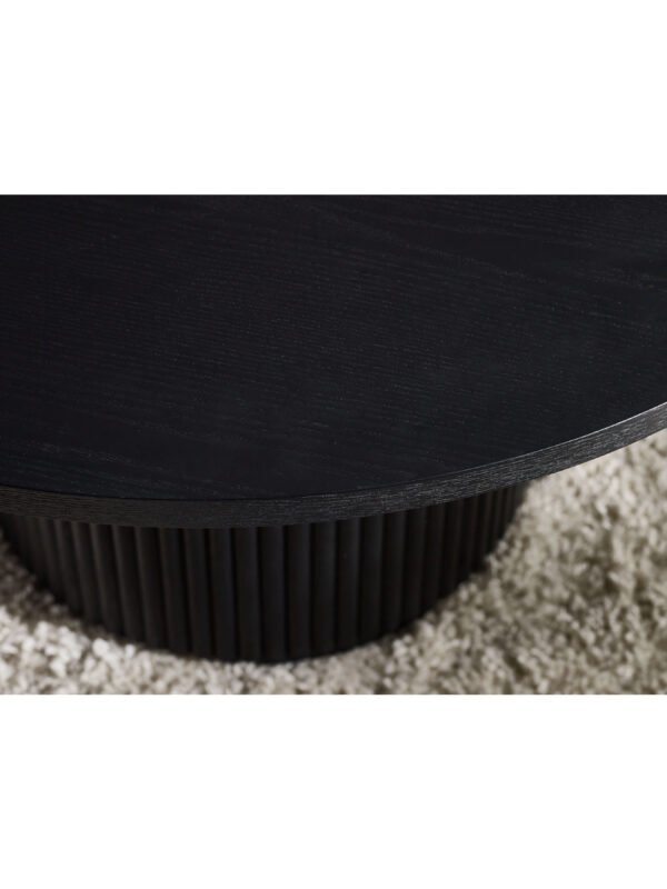 Louis Fluted Round Coffee Table - Black - Image 6