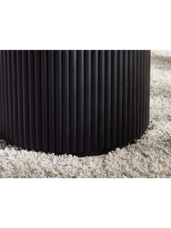 Louis Fluted Round Coffee Table - Black - Image 7