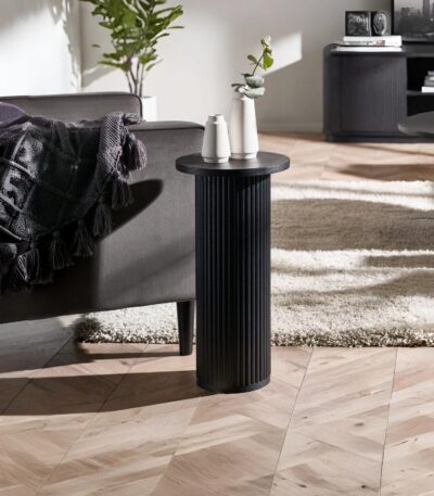Louis Fluted Drinks Table – Black