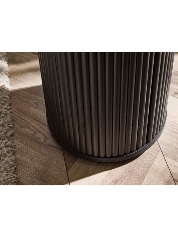 Louis Fluted Round Side Table with Cupboard - Image 10