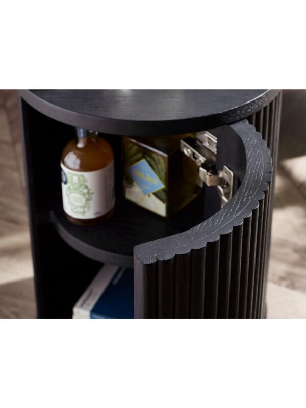 Louis Fluted Round Side Table with Cupboard - Image 11