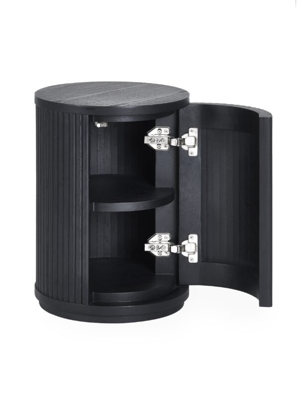 Louis Fluted Round Side Table with Cupboard - Image 4