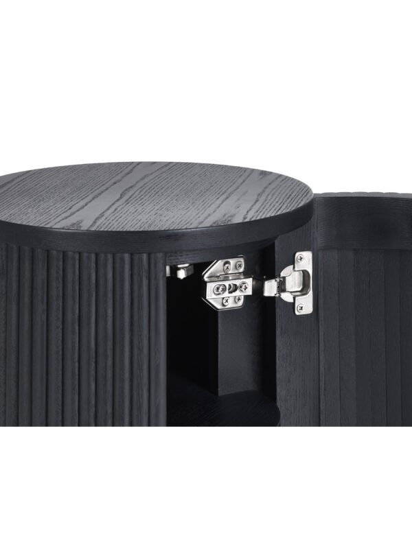Louis Fluted Round Side Table with Cupboard - Image 7