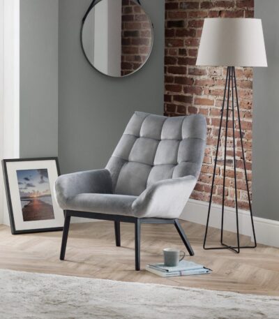 Lucerne Velvet Chair – Grey
