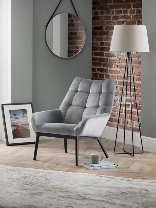 Lucerne Velvet Chair – Grey