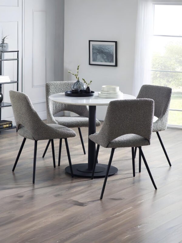 Luca Round Pedestal 4 Seater Dining Table - Image 4
