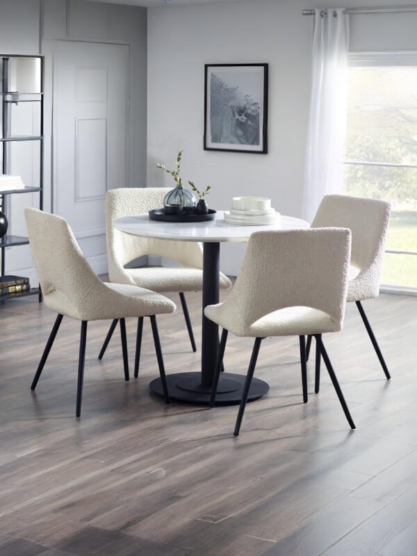 Luca Round Pedestal 4 Seater Dining Table - Image 5
