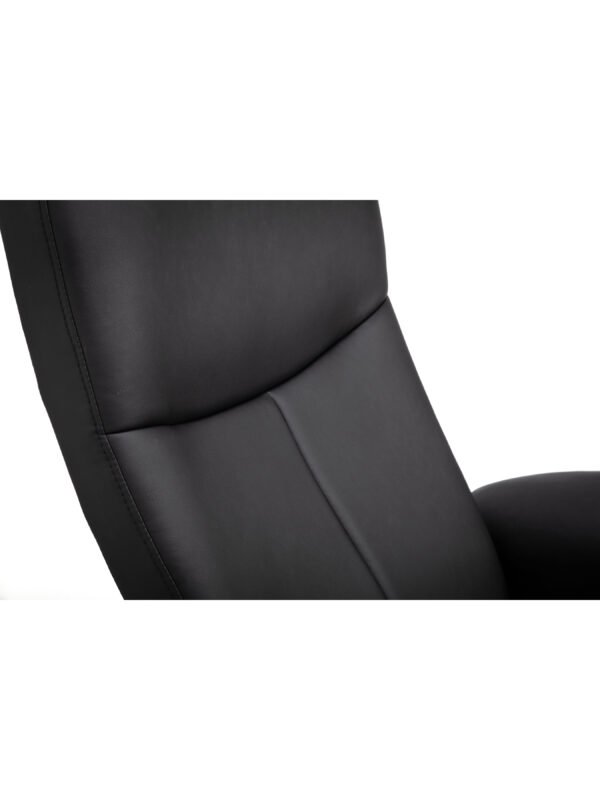 Lugano Recliner & Stool With Covered Base - Black - Image 6