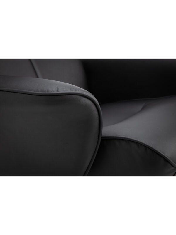 Lugano Recliner & Stool With Covered Base - Black - Image 7