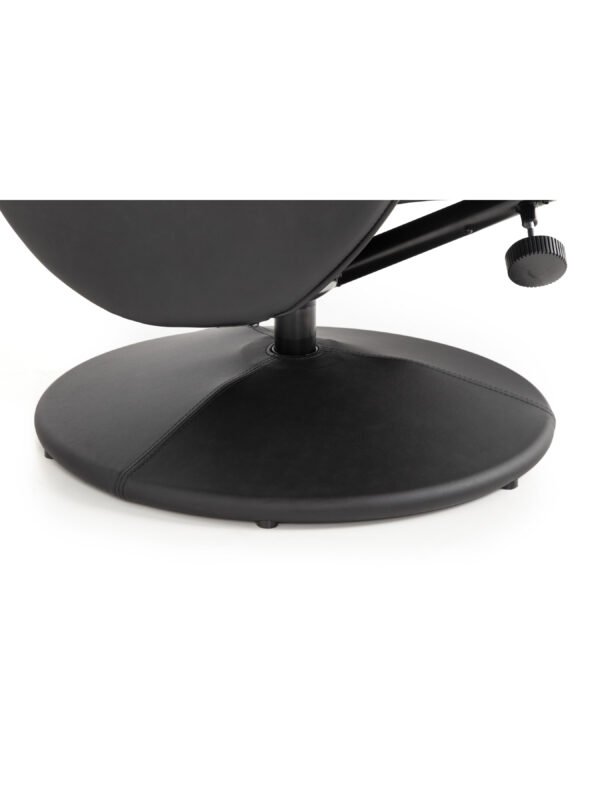 Lugano Recliner & Stool With Covered Base - Black - Image 8