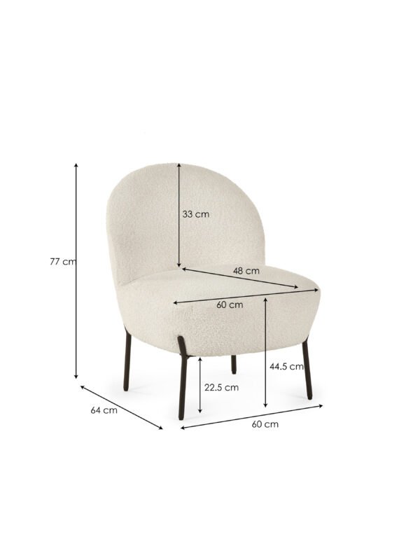 Lulu Boucle Accent Chair - Ivory - Image 5