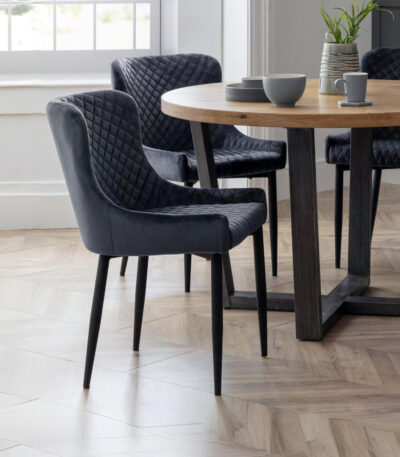 Luxe Diamond Quilted Upholstered Dining Chair (Set of 2)