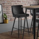 Luxe Diamond Quilted Upholstered Bar Stool