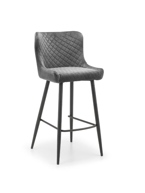 Luxe Diamond Quilted Upholstered Bar Stool - Image 2