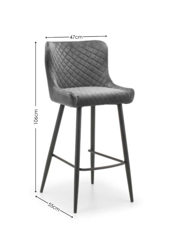 Luxe Diamond Quilted Upholstered Bar Stool - Image 7