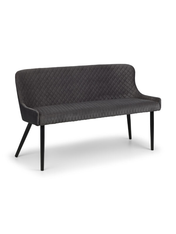 Luxe Diamond Quilted Upholstered 2 Seater High Back Bench - Image 2