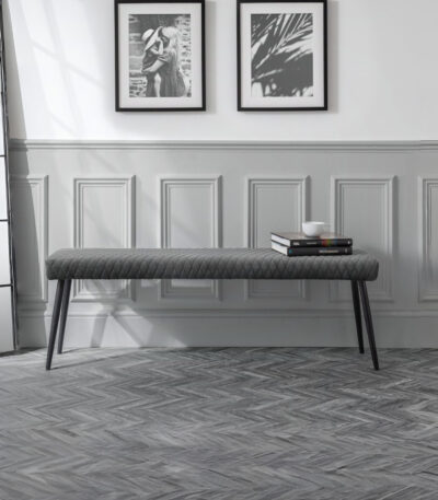 Luxe Diamond Quilted Upholstered 2 Seater Backless Bench
