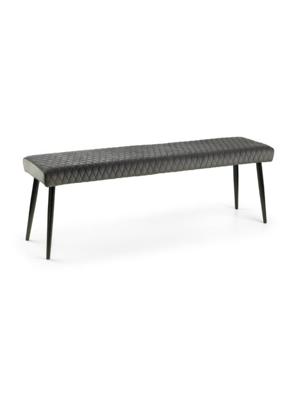Luxe Diamond Quilted Upholstered 2 Seater Backless Bench - Image 3