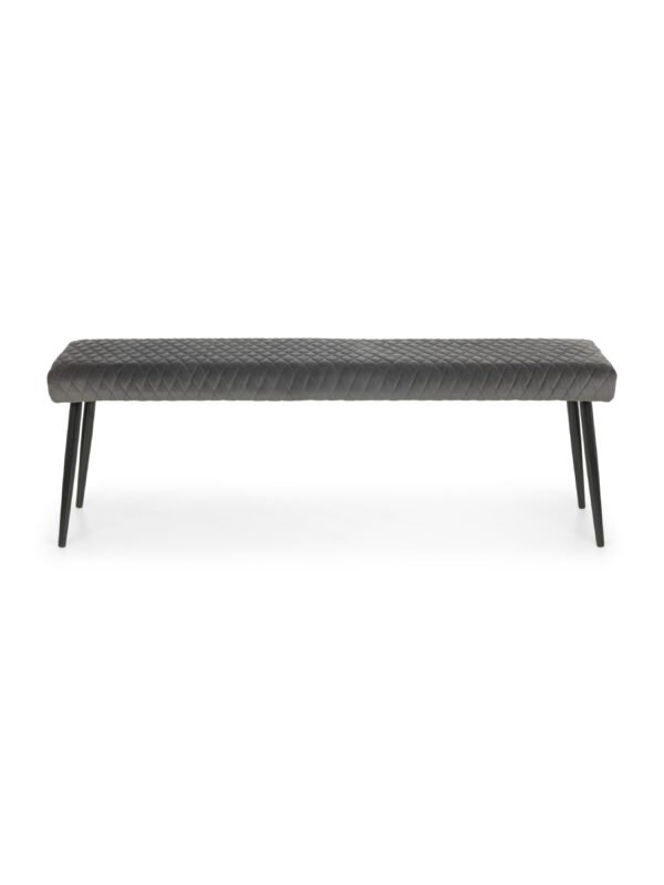 Luxe Diamond Quilted Upholstered 2 Seater Backless Bench - Image 4