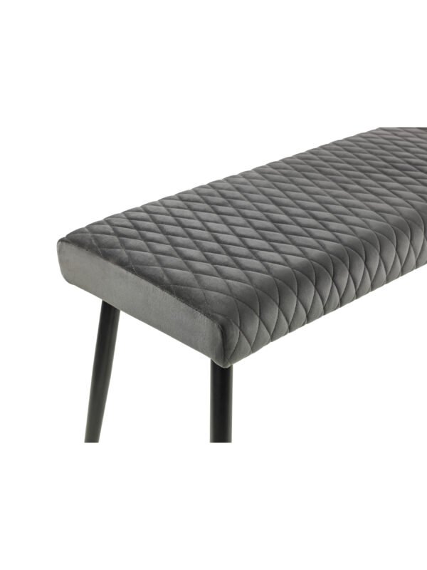 Luxe Diamond Quilted Upholstered 2 Seater Backless Bench - Image 6