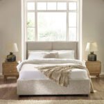 Maddock Beige Upholstered Ottoman Storage Bed