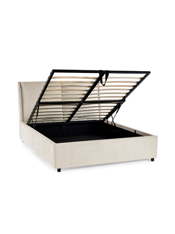 Maddock Beige Upholstered Ottoman Storage Bed - Image 4