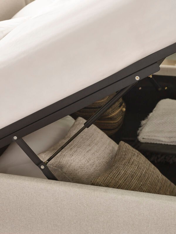Maddock Beige Upholstered Ottoman Storage Bed - Image 9