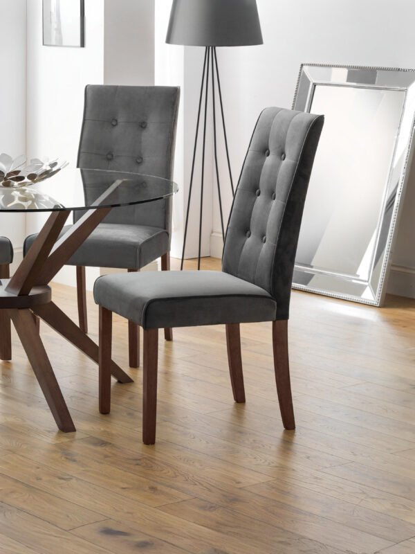 Set Of 2 Madrid Velvet Dining Chairs