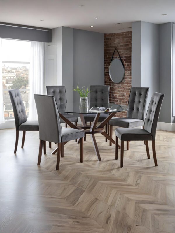 Set Of 2 Madrid Velvet Dining Chairs - Image 4