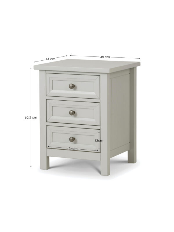 Maine 3 Drawer Bedside Table - Image 4