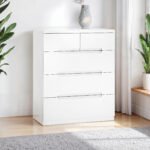 Manhattan 5 Drawer Chest (3+2)- High Gloss White