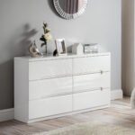 Manhattan 6 Drawer Wide Chest – High Gloss White