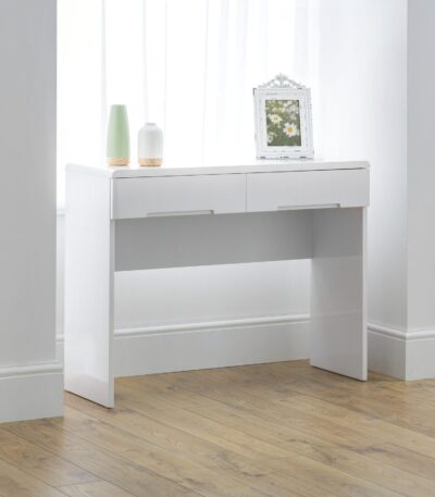 Manhattan 2 Drawer Dressing Table – High Gloss White