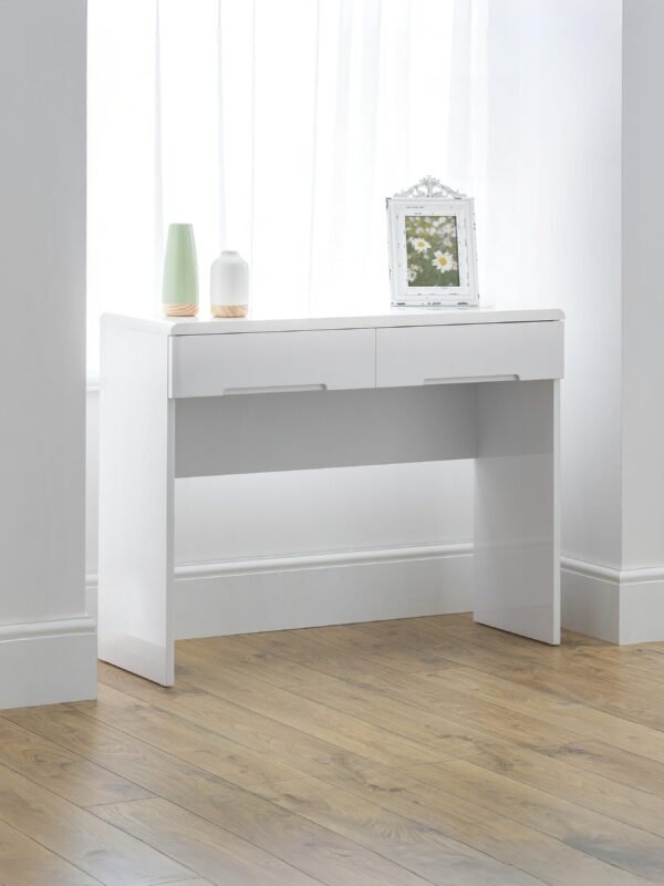 Manhattan 2 Drawer Dressing Table – High Gloss White