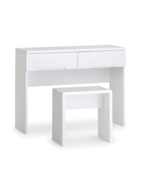 Manhattan 2 Drawer Dressing Table - High Gloss White - Image 4