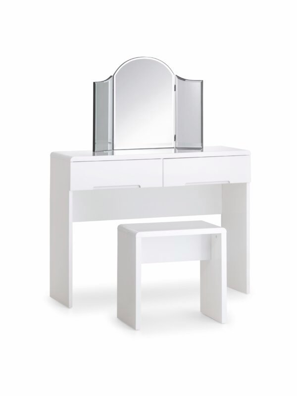 Manhattan 2 Drawer Dressing Table - High Gloss White - Image 5