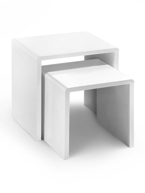 Manhattan Nest of 2 Side Tables - High Gloss White - Image 2