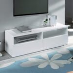 Manhattan 2 Drawer TV Unit up to 65 Inch – High Gloss White