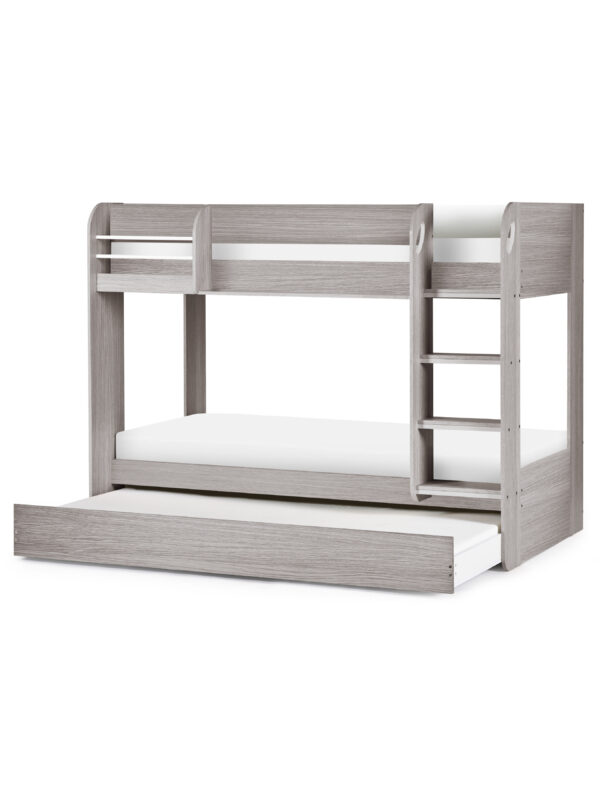 Mars 90cm Single Grey Oak Effect Bunk Bed with Underbed Trundle - Image 3