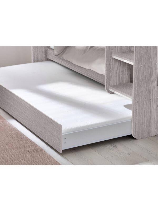 Mars 90cm Single Grey Oak Effect Bunk Bed with Underbed Trundle - Image 5