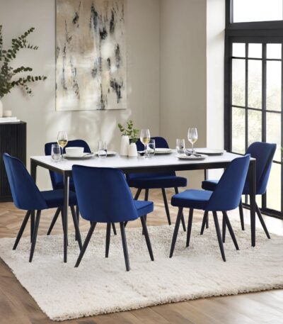 Miami Rectangular Stone Top 4-6 Seater Dining Table