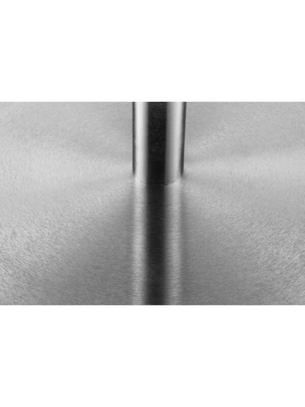 Milan Round Glass Brushed Steel Pedestal Table - Image 3