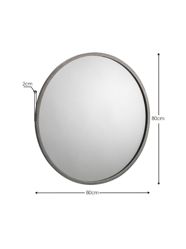 Octave Round Pewter Wall Mirror - Image 4
