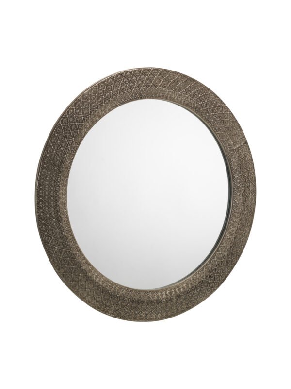 Cadence Large Round Pewter Wall Mirror - Image 2
