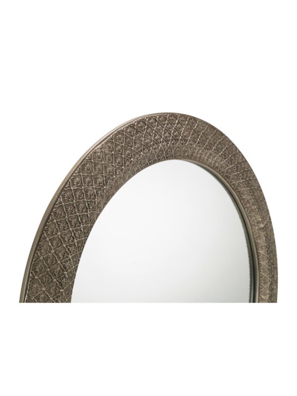 Cadence Large Round Pewter Wall Mirror - Image 3