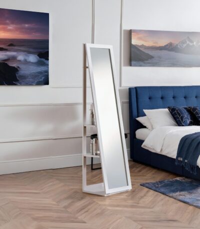 Fresco White Storage Mirror