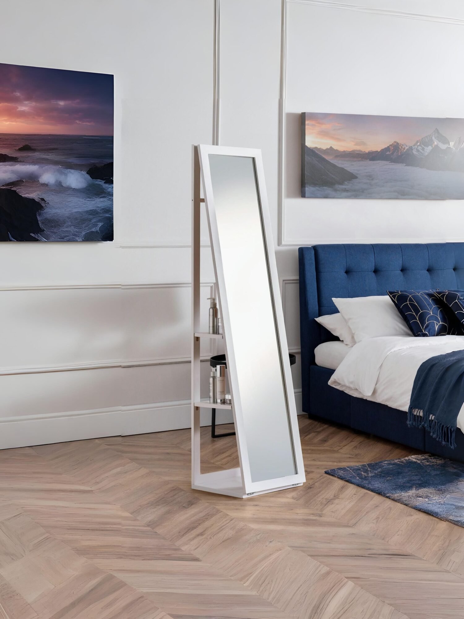 MIR034_1 Fresco White Storage Mirror