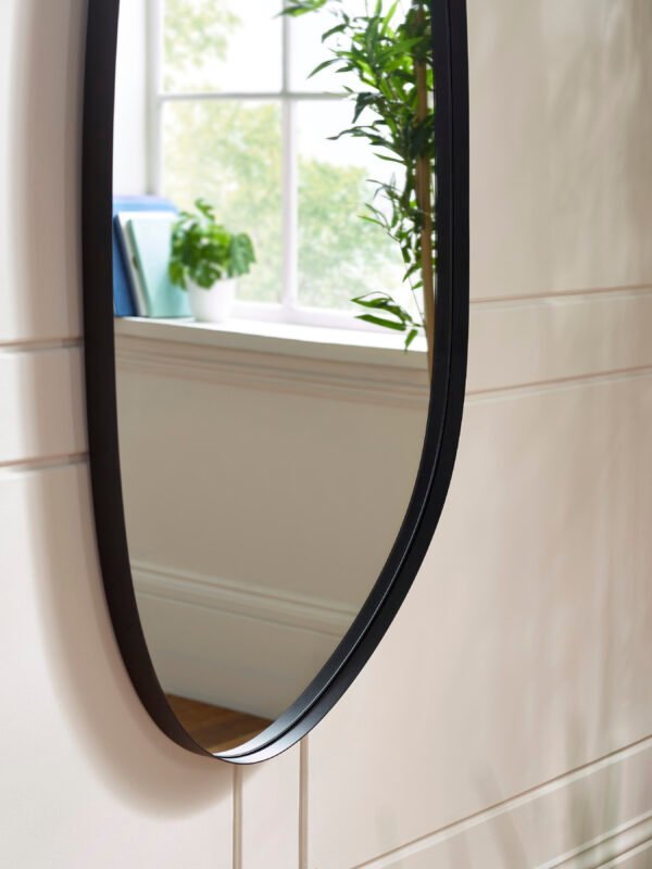 Rushmore Black Metal 95cm Organic Shaped Wall Mirror - Image 6